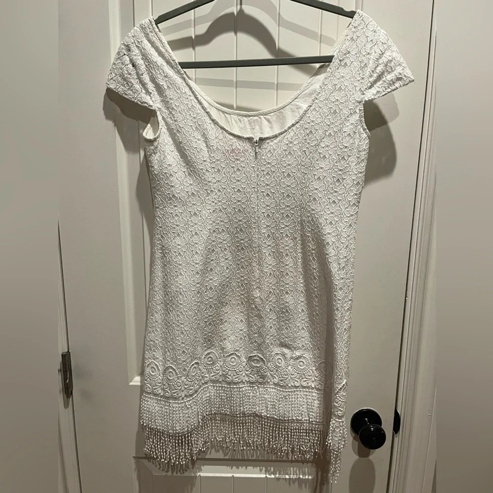 Lilly Pulitzer Ivory Lace Fringe Mini Dress - Picture 3 of 4